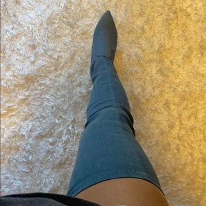 Thigh High Jean Heel Boots